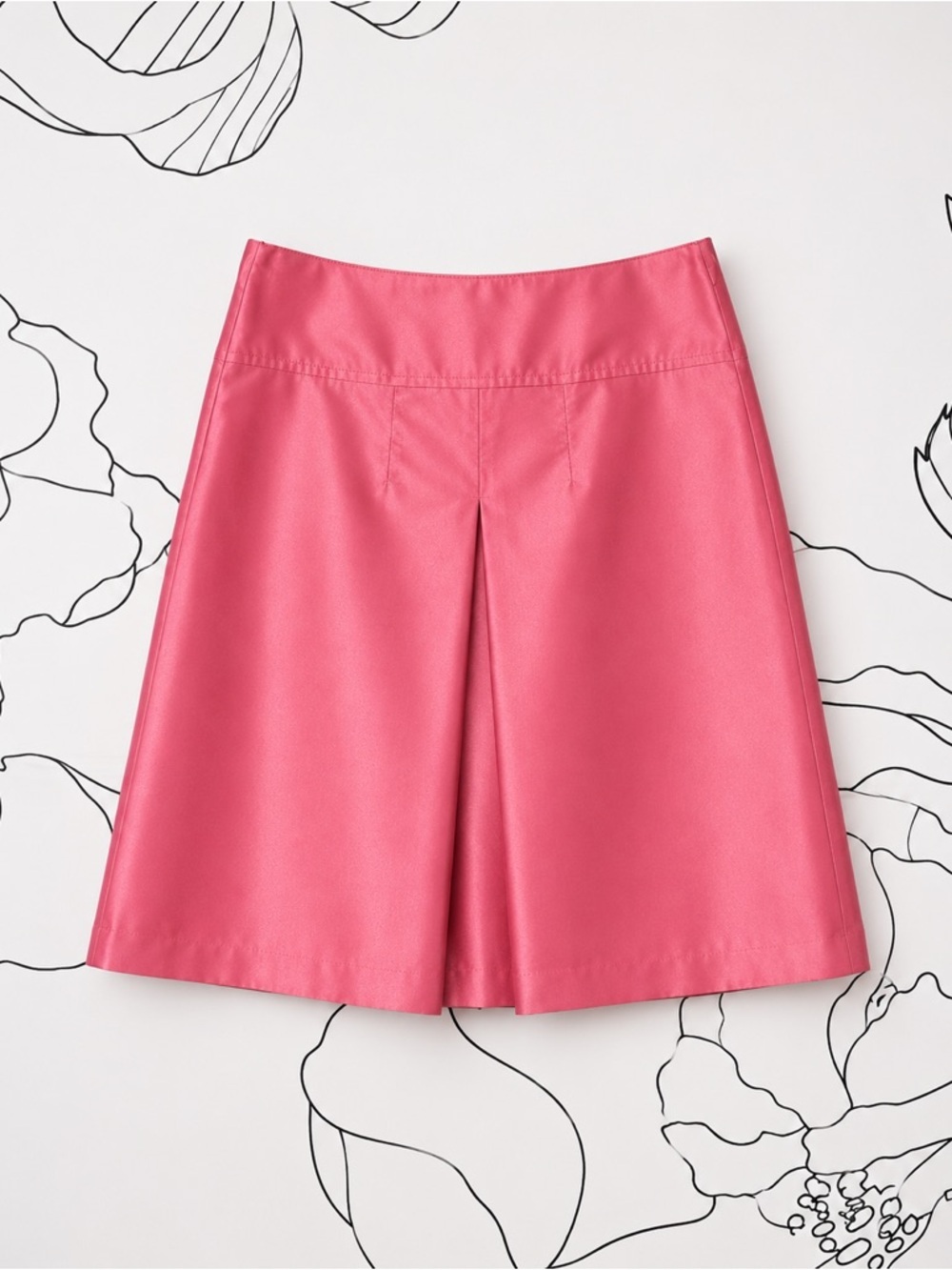 J. Crew 100% Silk Pink A-Line Inverted Box Pleat Skirt Y2K Release (rack)